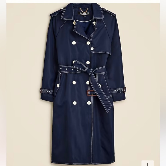 J Crew Relaxed Trench Coat in Lightweight shiny nylon. - Picture 7 of 8